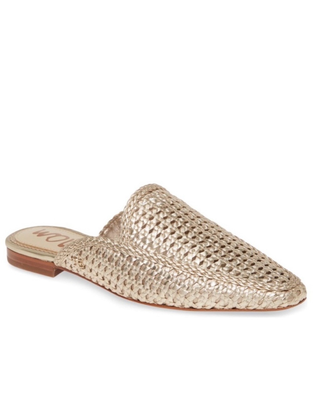 Sam Edelman Elva gold woven slip on mules Size 6 Boho Summer Beachy Classic